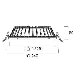 Sylvania Spotlights>LED-downlight Insaver Slim, Ø 22,5 cm, 840, DALI