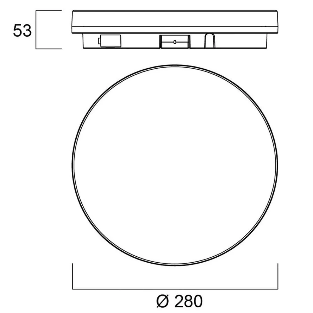 Sylvania Start Surface Slim loftlampe, Ø 28 cm, IP54, dæmpbar.