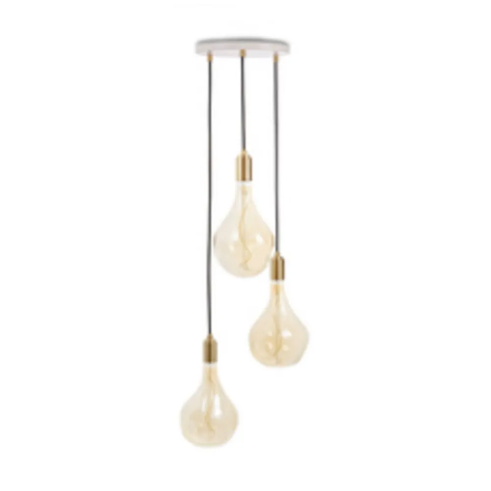 Tala Pendellamper>hængelampe Triple Pendant rund, E27 klar, hvid/messing