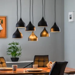 Tattoo 6221 hængelampe 7 lyskilder sort/guld^Opviq Outlet