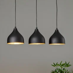 Opviq Pendellamper|Pendellamper>Tattoo 6211 3-lys lineær hængelampe sort/guld