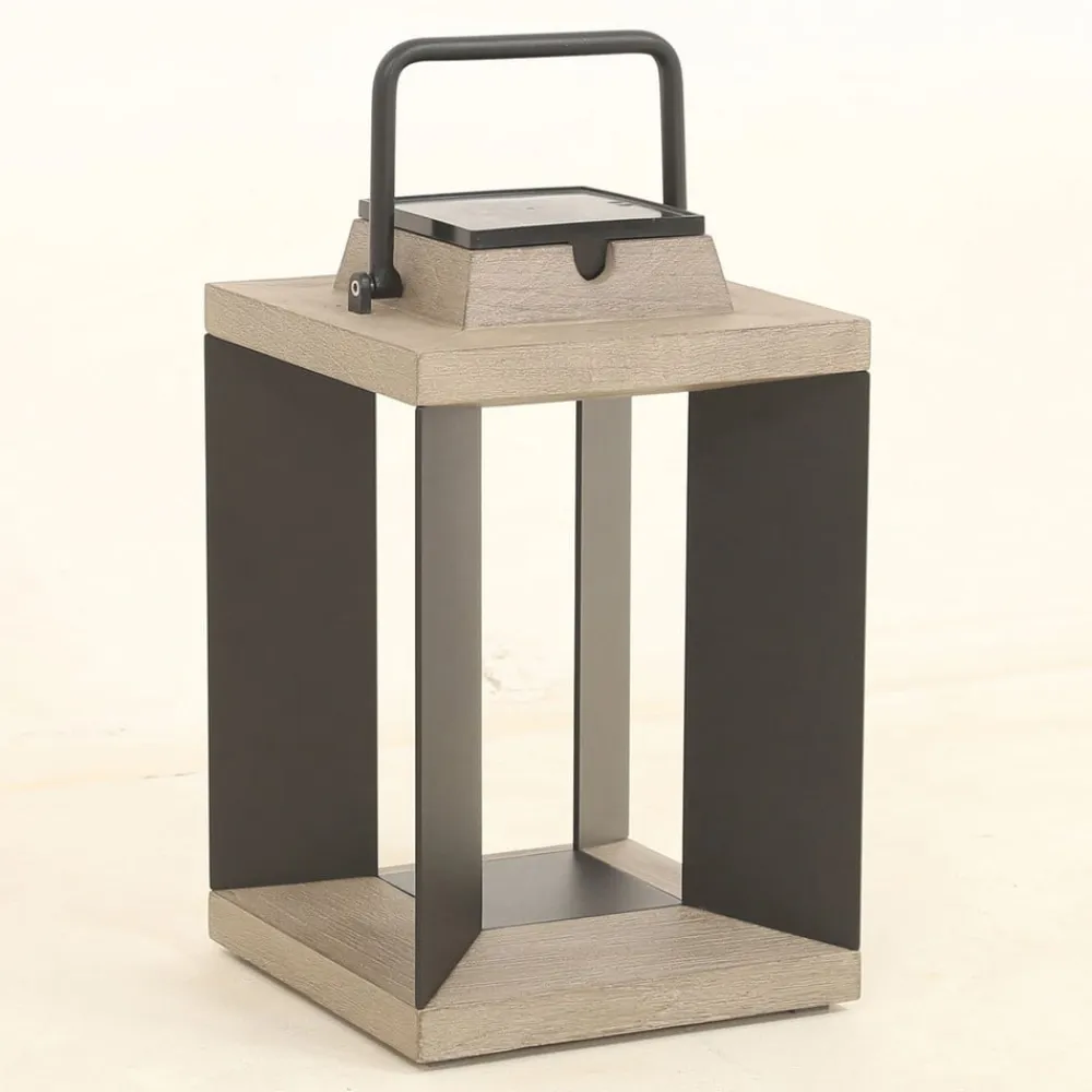 Teckalu solcellelanterne, aluminium sort, 36,5 cm^Les Jardins Online