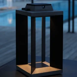 Teckinox LED-solcellelanterne, teak/stål, 45,5 cm^Les Jardins Hot