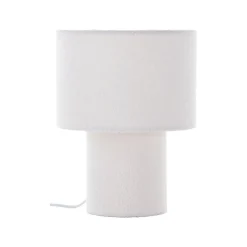 Teddy bordlampe, hvid, højde 30 cm, stof/metal^Brilliant Outlet