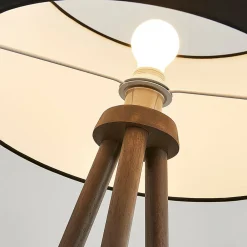 Lindby Tekstilgulvlampe Majken - mørkegrå/sort