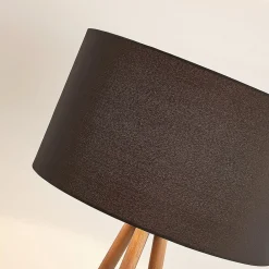 Lindby Tekstilgulvlampe Majken - mørkegrå/sort