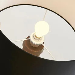 Lindby Tekstilgulvlampe Majken - mørkegrå/sort