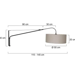 Steinhauer Væglamper|Væglamper>Tekstil-væglampe Elegant Classy sort/grøngrå