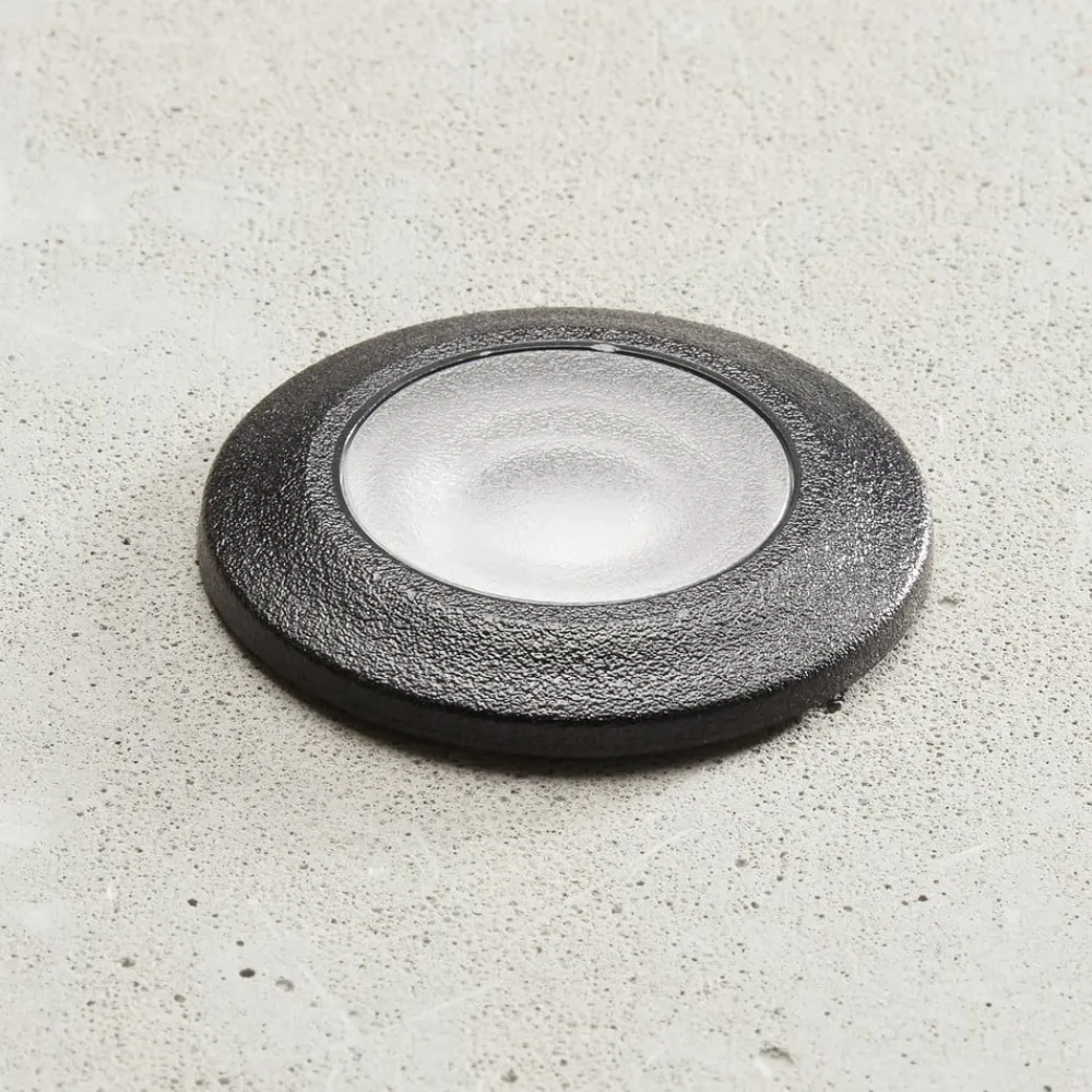 Fumagalli Nedgravet Udebelysning|Udendørs Loftlamper>Teresa indbygningslampe rund, sort/frostet 3.000 K