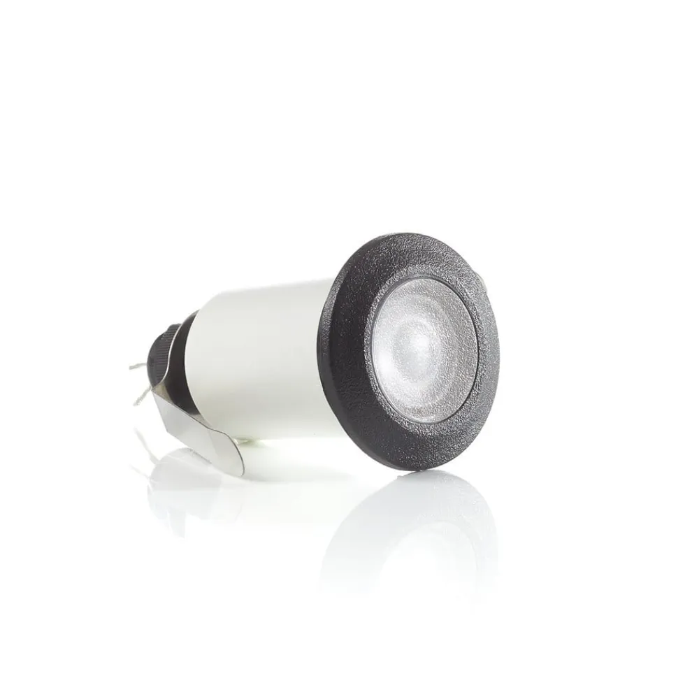 Fumagalli Nedgravet Udebelysning|Udendørs Loftlamper>Teresa indbygningslampe rund, sort/frostet 3.000 K