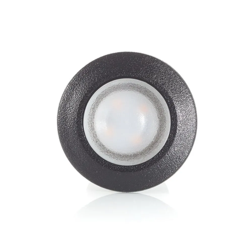 Fumagalli Nedgravet Udebelysning|Udendørs Loftlamper>Teresa indbygningslampe rund, sort/frostet 3.000 K