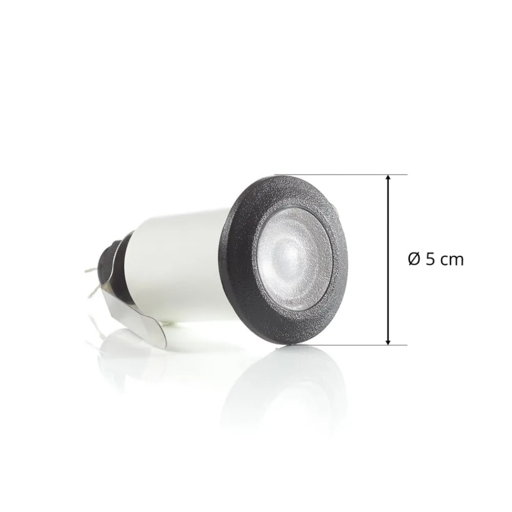 Fumagalli Nedgravet Udebelysning|Udendørs Loftlamper>Teresa indbygningslampe rund, sort/frostet 3.000 K