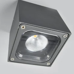 Terningformet LED udendørs loftlampe Tanea, IP54^Lucande New