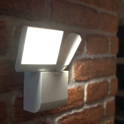 udendørs LED-væglampe theLeda S17-100L, hvid, 2 lyskilder.^Theben