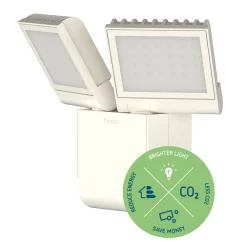 udendørs LED-væglampe theLeda S17-100L, hvid, 2 lyskilder.^Theben