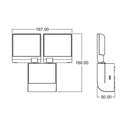 Theben udendørs LED-væglampe theLeda S17-100, hvid, sensor