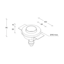 TECNICO by Sforzin Indbygningsspots>Thessaly indbygningsspot, sort, gips, Ø 10 cm, GU10