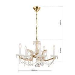 TJURA lysekrone med 5 lys 60 cm^ORION Outlet