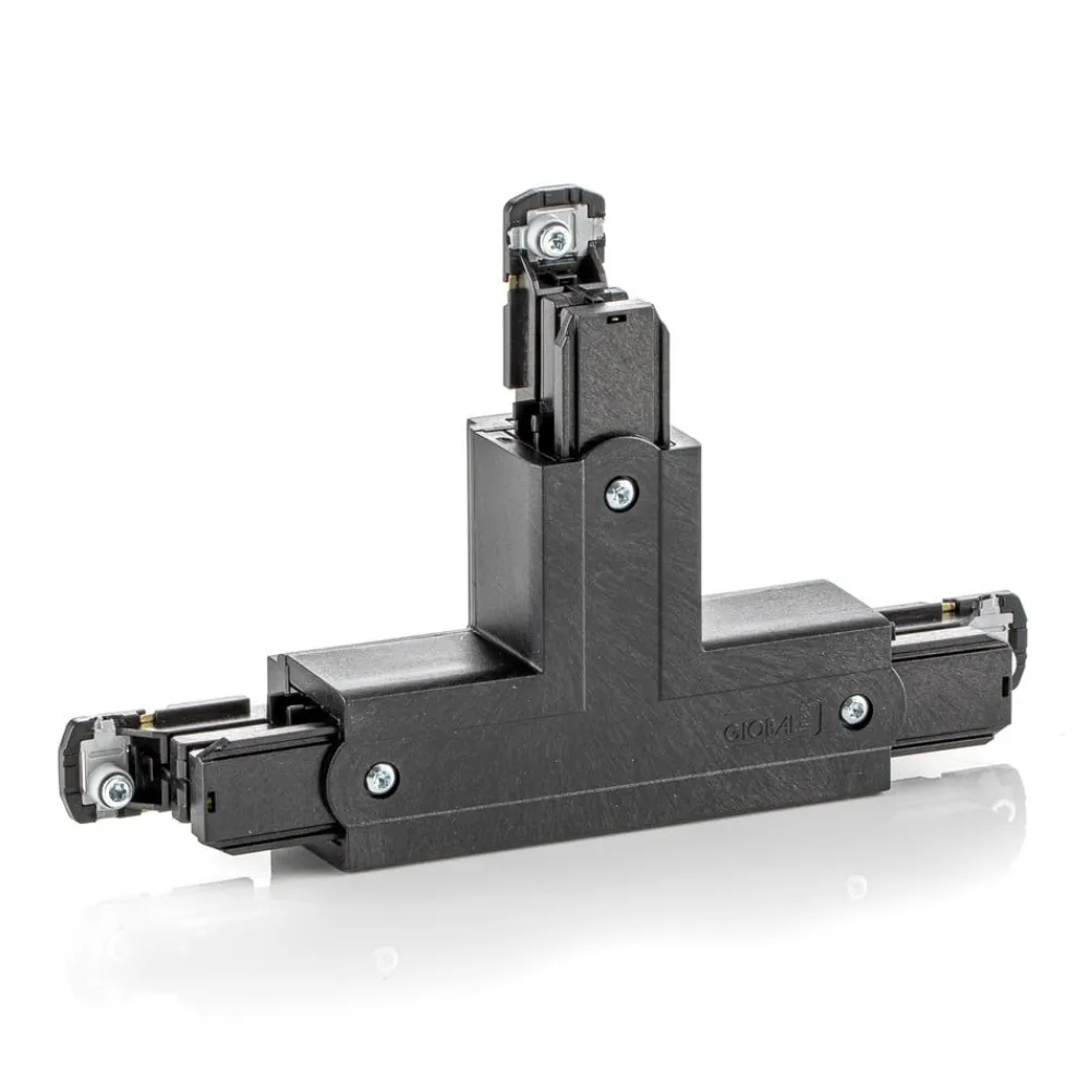 GLOBAL Skinnesystem>T-kobling Noa beskyttelsesleder indv. højre, sort