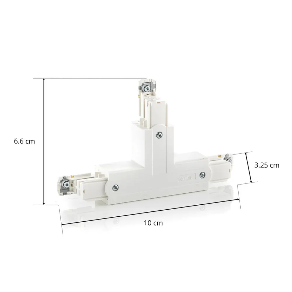GLOBAL Skinnesystem>T-kobling Noa beskyttelsesleder udv. højre, hvid