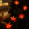 STERNTALER Julepynt|Julelys Udendørs>Tofarvet LED-lyskæde med 9 stjerner, gul, rød