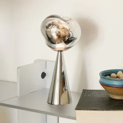 LED-bordlampe Melt Portable, sølv, 29 cm^Tom Dixon