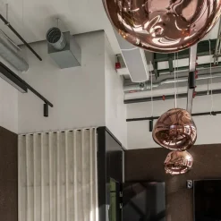 Tom Dixon LED-hængelampe Melt, Ø 50 cm, kobber, plast