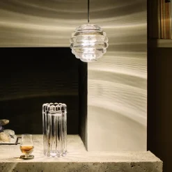 LED-hængelampe Press Sphere, klar, Ø 14 cm, 927^Tom Dixon New