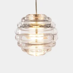 LED-hængelampe Press Sphere, klar, Ø 14 cm, 927^Tom Dixon New