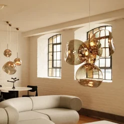 LED-lysekrone Melt Chandelier, bronzefarvet^Tom Dixon Outlet