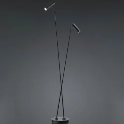 Tom LED-gulvlampe, 2 lyskilder, sort^HELL Clearance