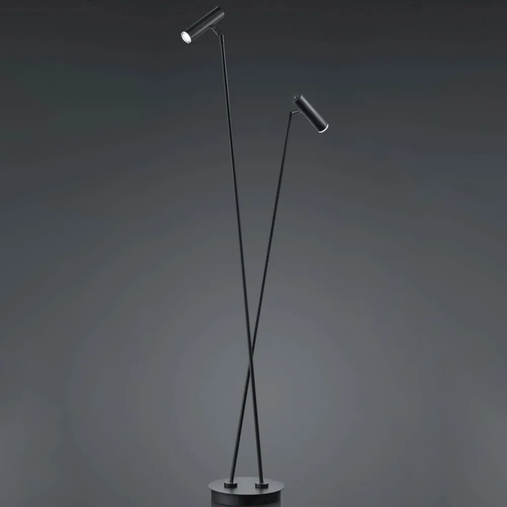 Tom LED-gulvlampe, 2 lyskilder, sort^HELL Clearance