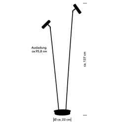 Tom Pro LED-gulvlampe, sort, 2 lyskilder, CCT, dæmper^HELL Sale
