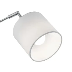 Tommy gulvlampe, nikkel/hvid, højde 200 cm, 5-lys, stof^Reality Leuchten Outlet