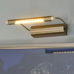 Bioledex Væglamper>Tommy LED-billedlampe, messingfarvet, batteridrevet