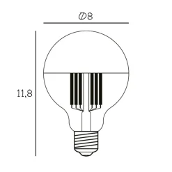 DESIGN BY US Dæmpbar Led-Pære>Topforspejlet pære Globe 80, guld, E27, 3,5 W, 2.700 K