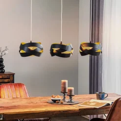 Tornado hængelampe, 3 lyskilder, sort^Domiluce New