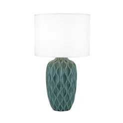 Tortuga bordlampe, grøn/hvid, højde 49,5 cm, keramik/lin^ORION Clearance