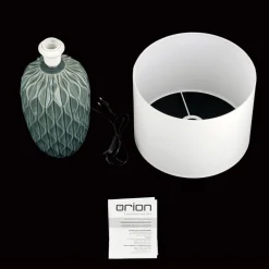 Tortuga bordlampe, grøn/hvid, højde 49,5 cm, keramik/lin^ORION Clearance