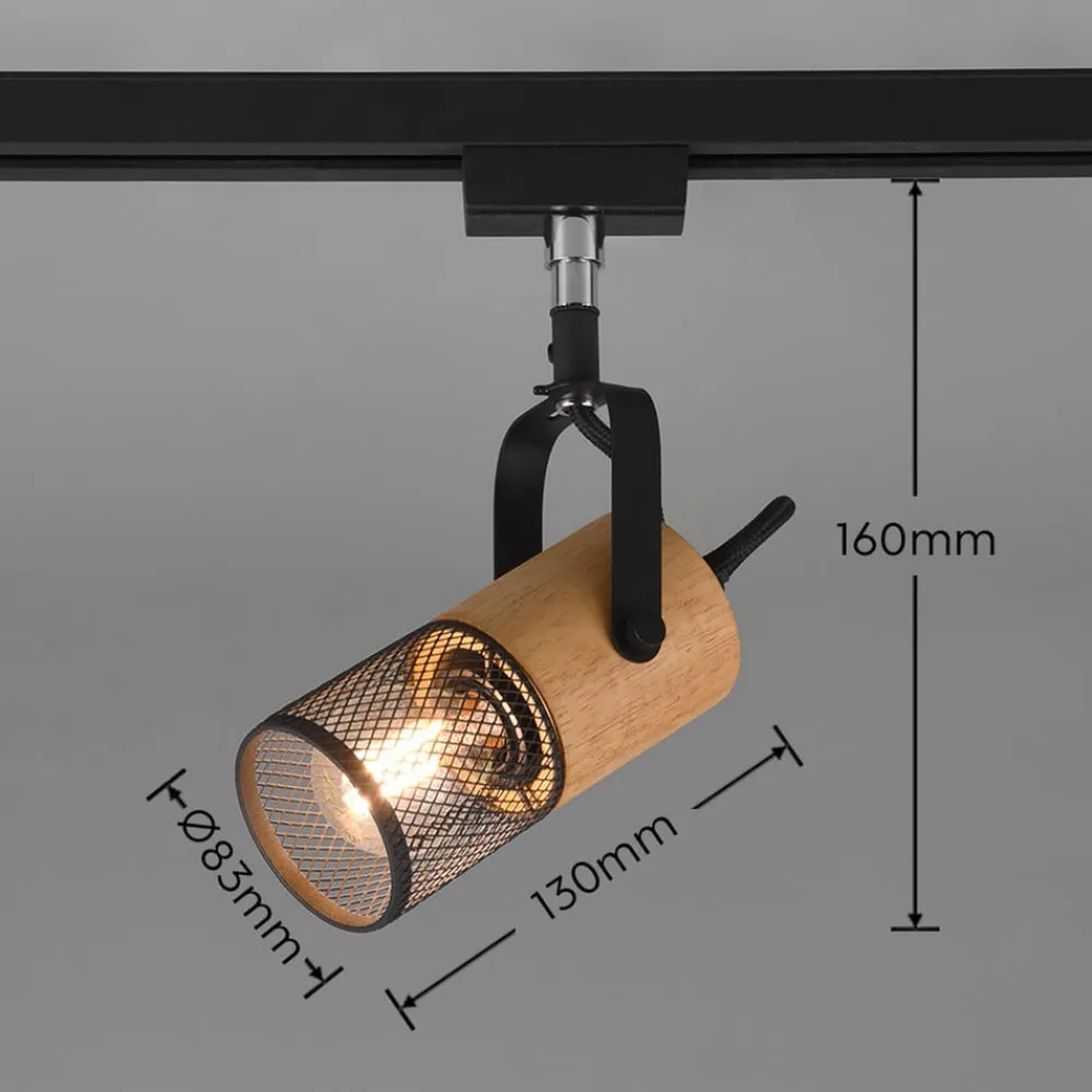 Trio Lighting Skinnesystem>Tosh skinnespot til DUOline, mat sort, trædetalje
