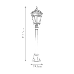 KICHLER Tournai vejlampe, højde 110 cm, aluminium, glas