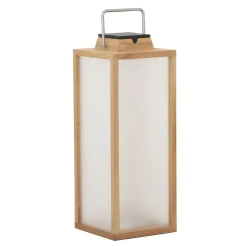 Tradition LED-solcellelanterne lavet af teaktræ Højde 65 cm^Les Jardins Discount