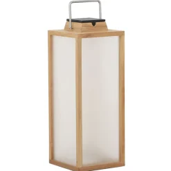 Tradition LED-solcellelanterne lavet af teaktræ Højde 65 cm^Les Jardins Discount