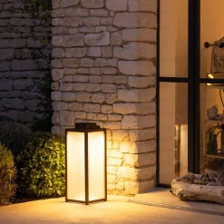 Tradition LED-solcellelanterne, corten, højde 65 cm^Les Jardins New