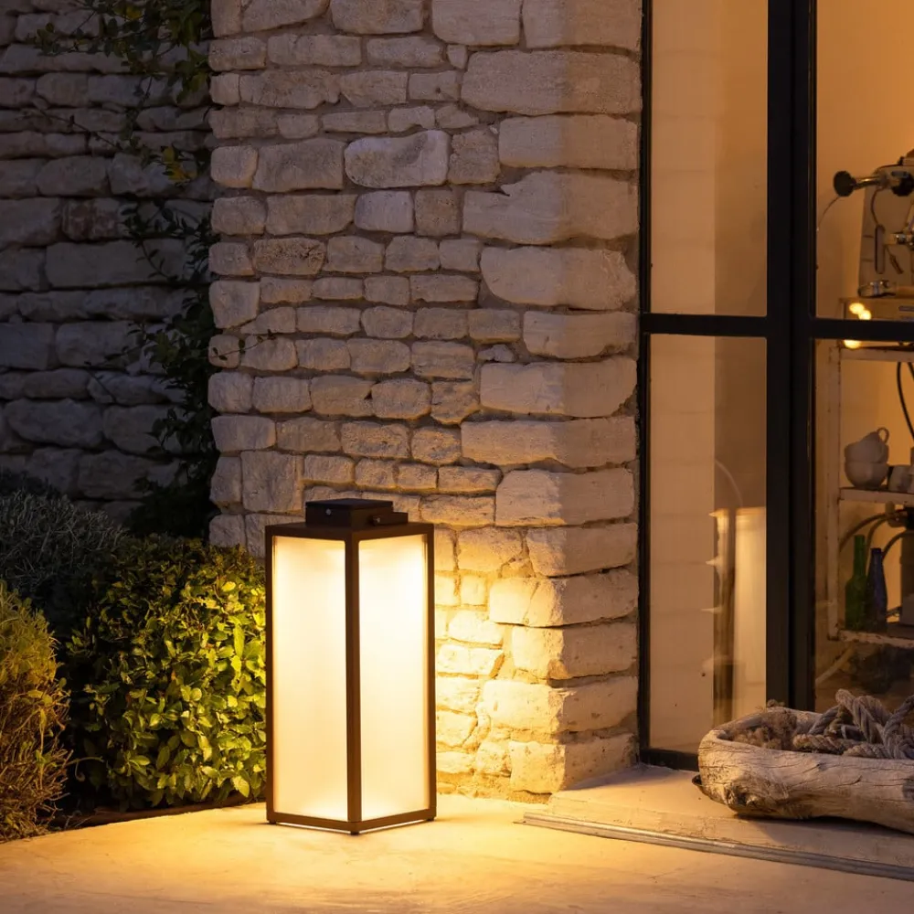 Tradition LED-solcellelanterne, corten, højde 65 cm^Les Jardins New