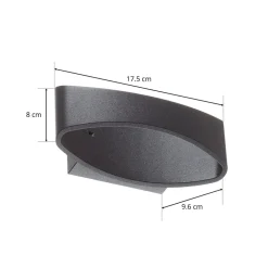 Trame LED-væglampe, oval form i sort^Maytoni Discount
