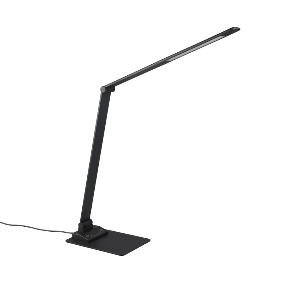 Trio Lighting Travis LED-bordlampe, sort, CCT, dæmpbar, touch, USB