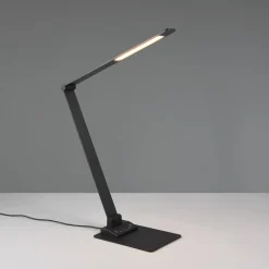 Trio Lighting Travis LED-bordlampe, sort, CCT, dæmpbar, touch, USB