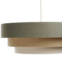Maco Design Triniti hængelampe, grøn/beige/creme, Ø 60 cm, tekstil