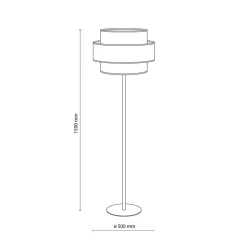 Trio gulvlampe, juteskærm, orange/naturbrun/petrol^TK Lighting Discount